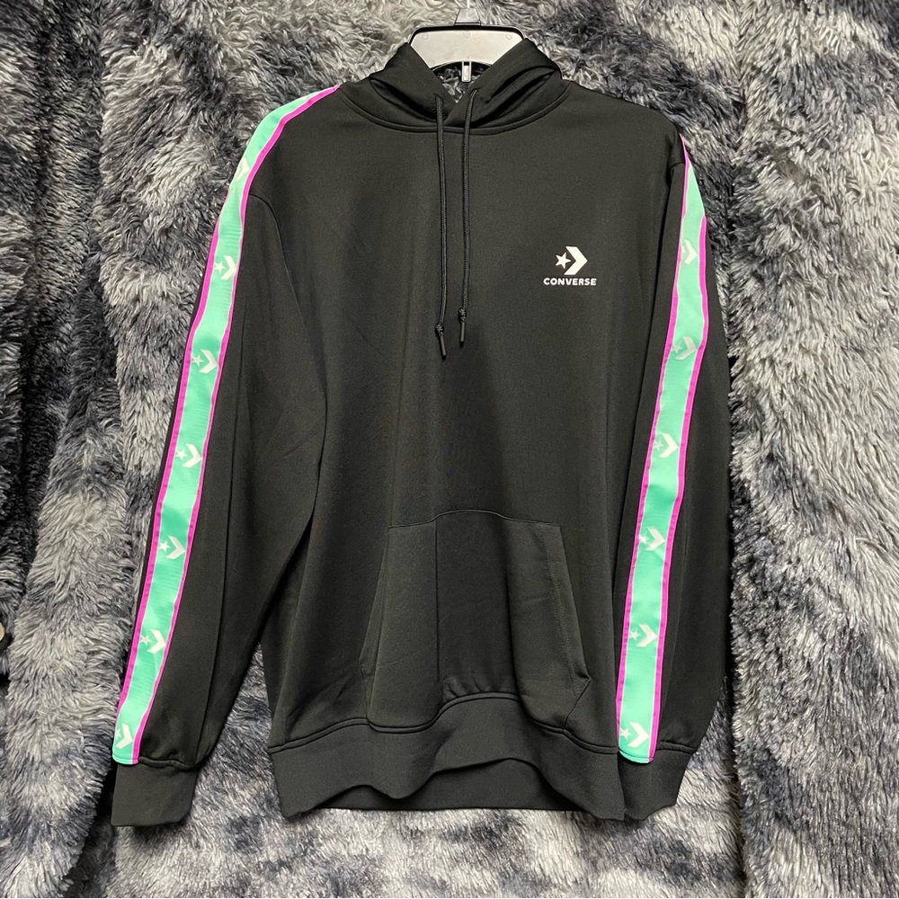 Converse Hoodie: black/teal/pink
